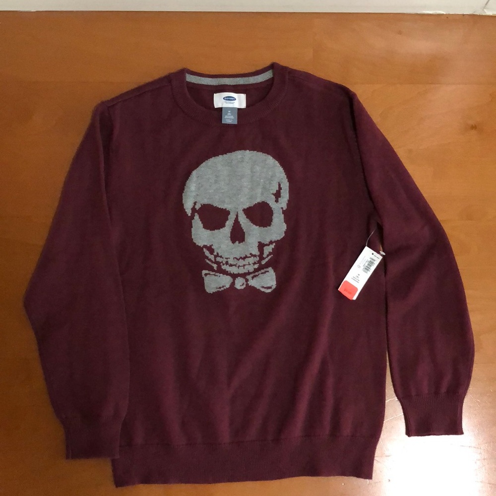 NWT Old Navy Boys Skull Sweater Size M (8)